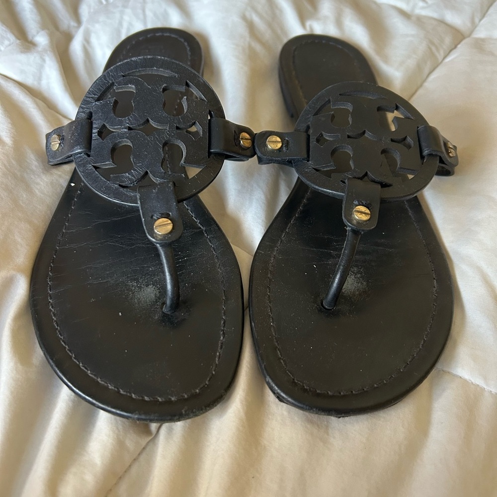 Tory Burch Black Leather Sandals